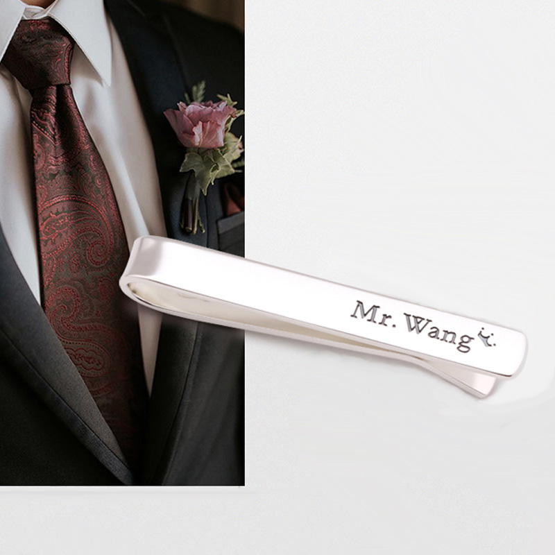 Tie Clip Silver - Amxiu Custom Name 925 Sterling Silver