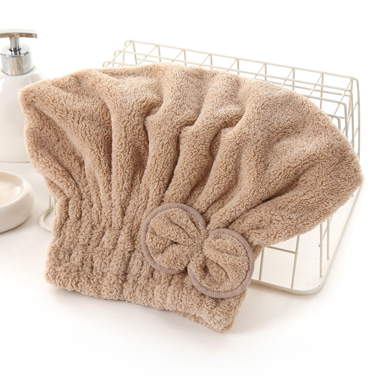 1Pc Microfiber Hair Drying Tow - Head Wrap Turban recension och pris