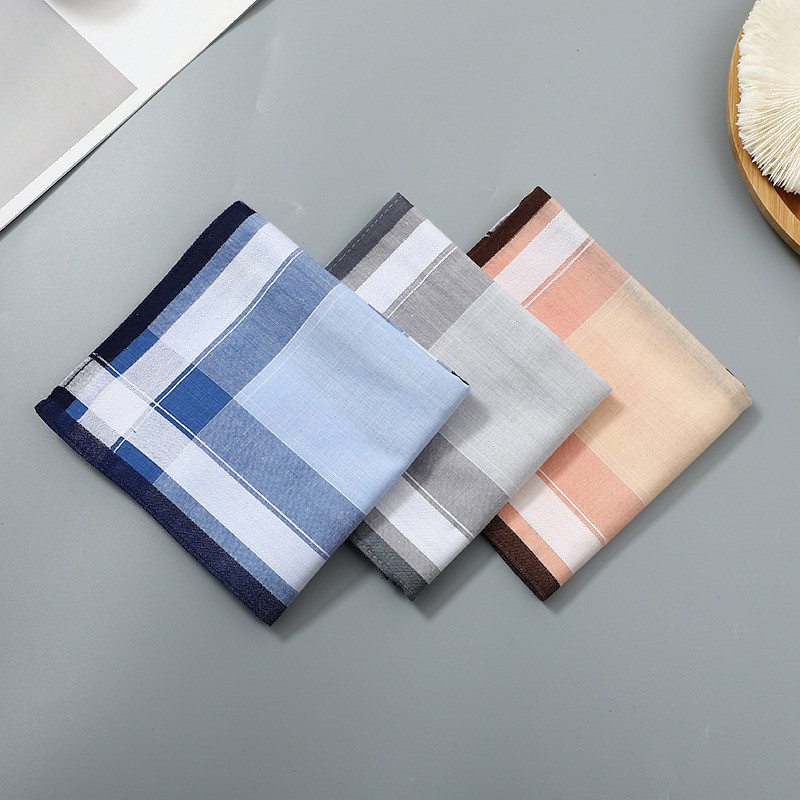 3Pcs 40x40cm Vintage Plaid Str - Handkerchief Cotton Men recension och pris