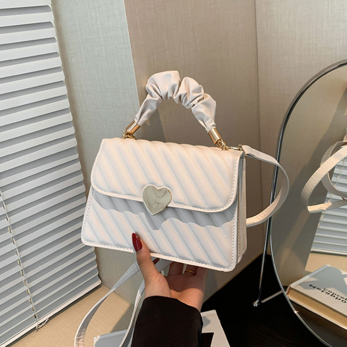 White fashion women's bag simp - Pocket Square Set recension och pris