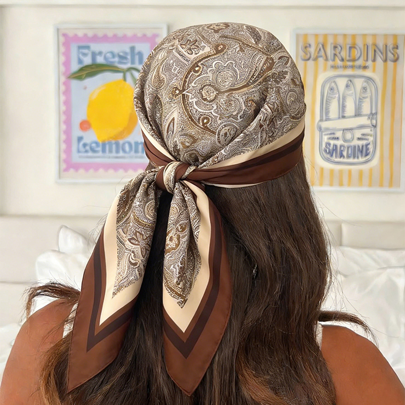 Luxury Women Silk Square Scarf - Face Scarf Mask recension och pris