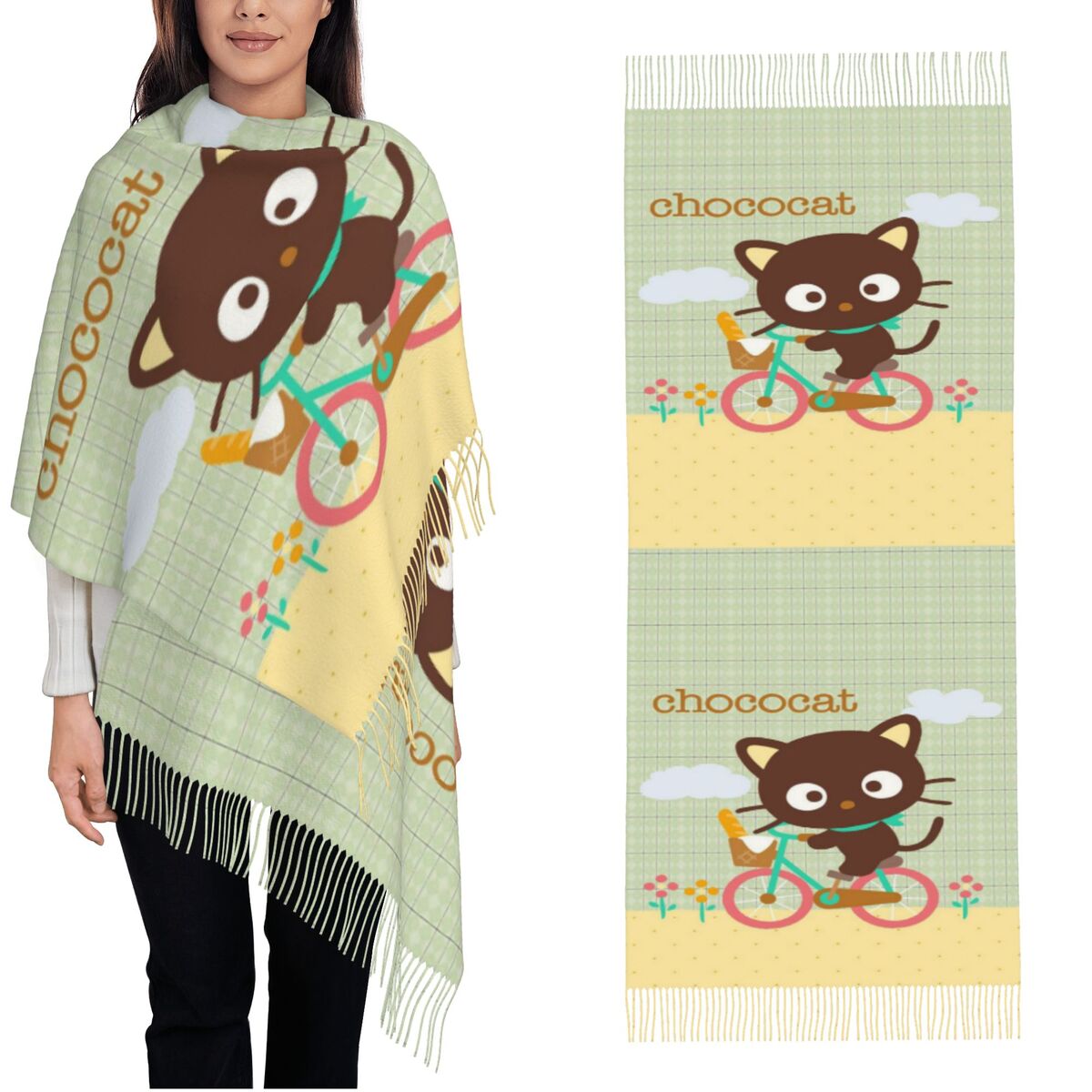 Chococats Kawaii Scarfs for Wo - Pashmina Wrap Large recension och pris