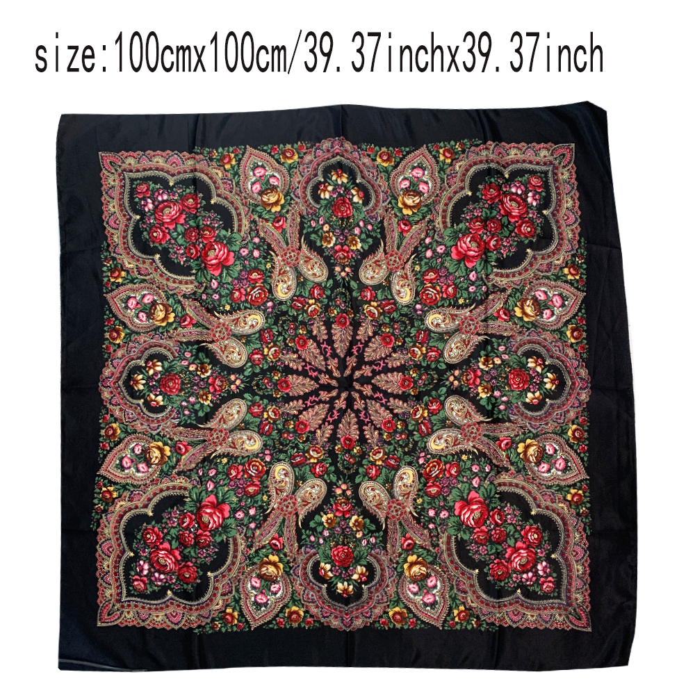 100*100cm Russian Square Scarf - Bandana Cotton recension och pris