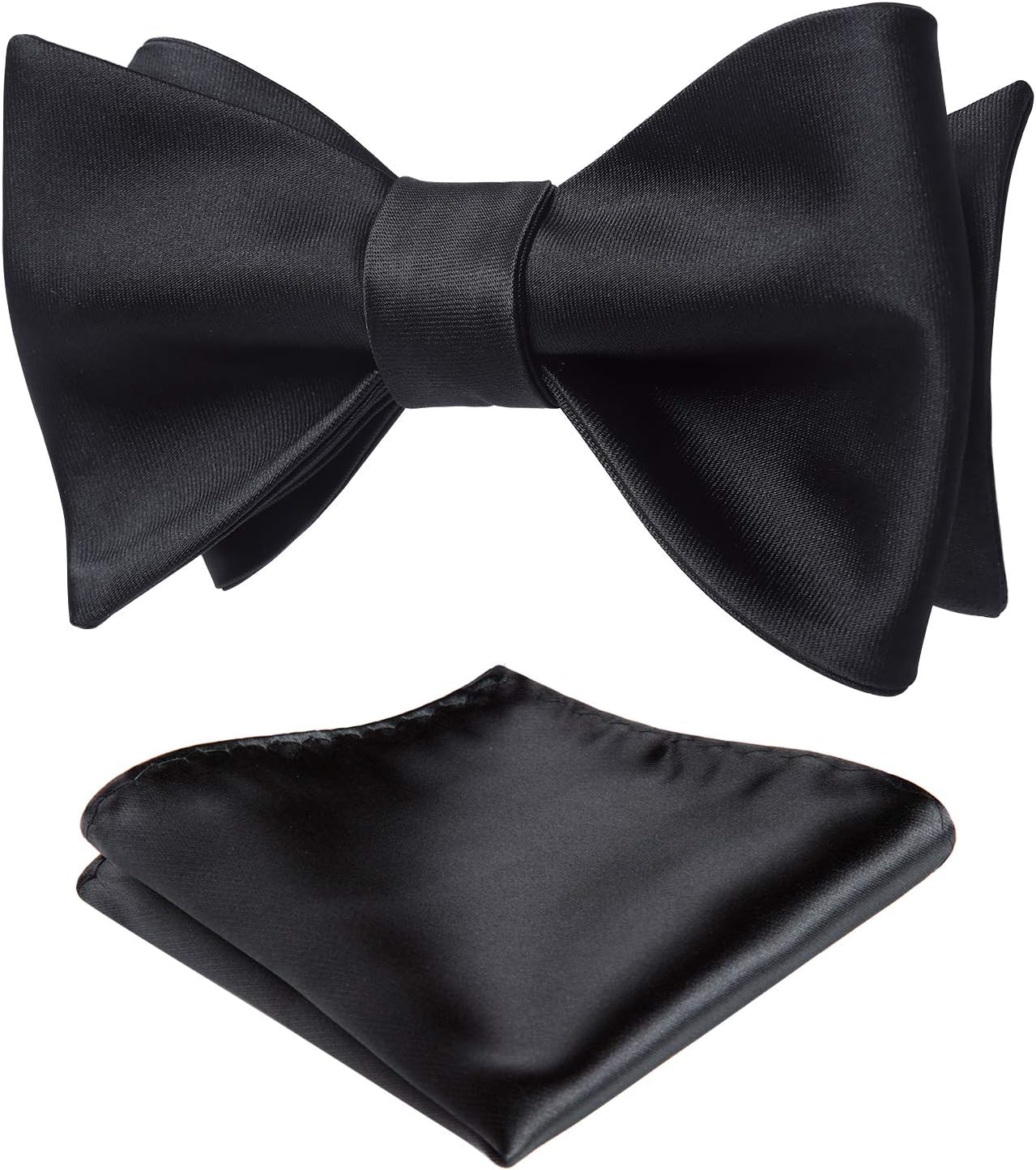 Solid Color Self Tie Bow Tie & - Pocket Square Set recension och pris