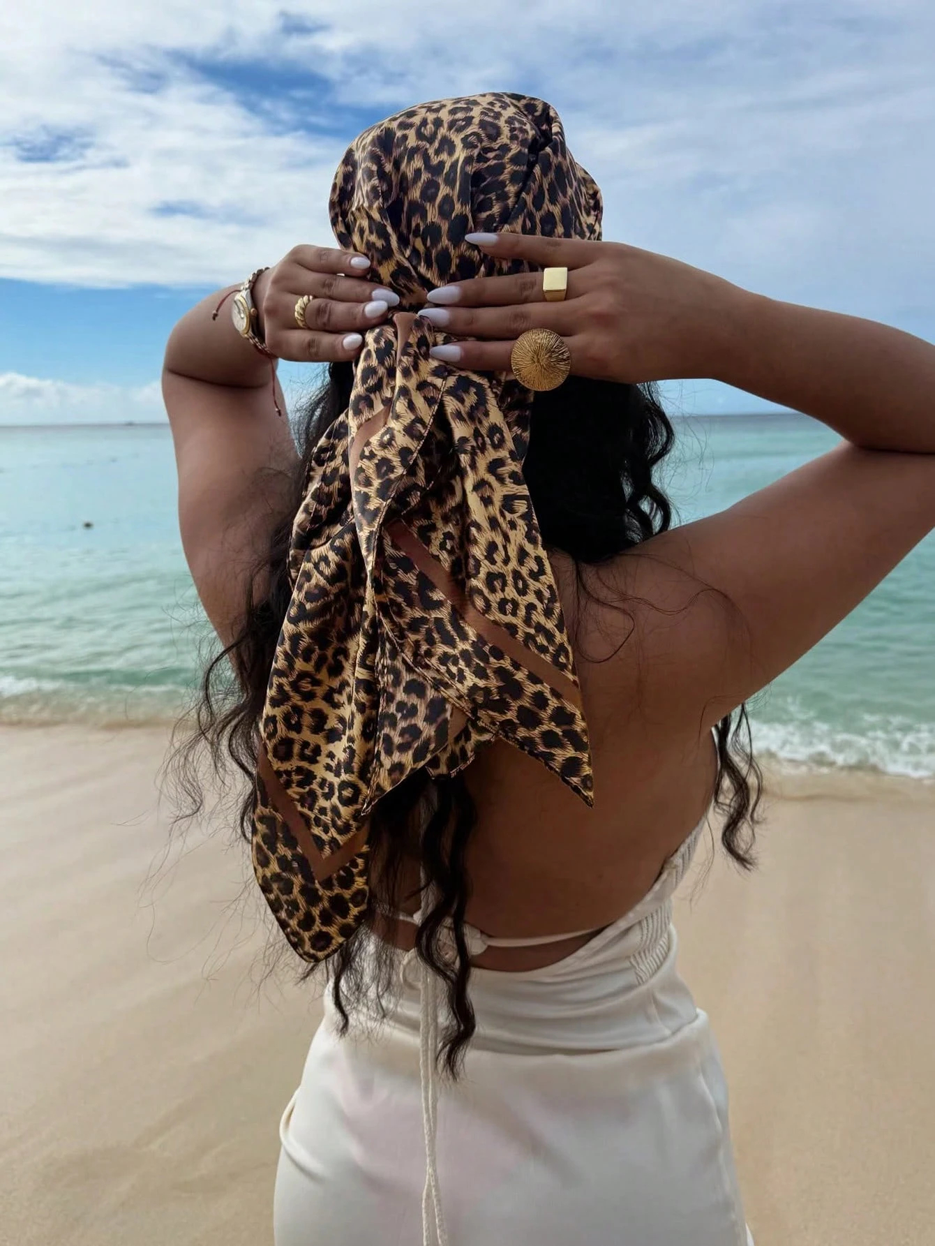 90cm Leopard Print Neckerchief - Face Scarf Mask recension och pris