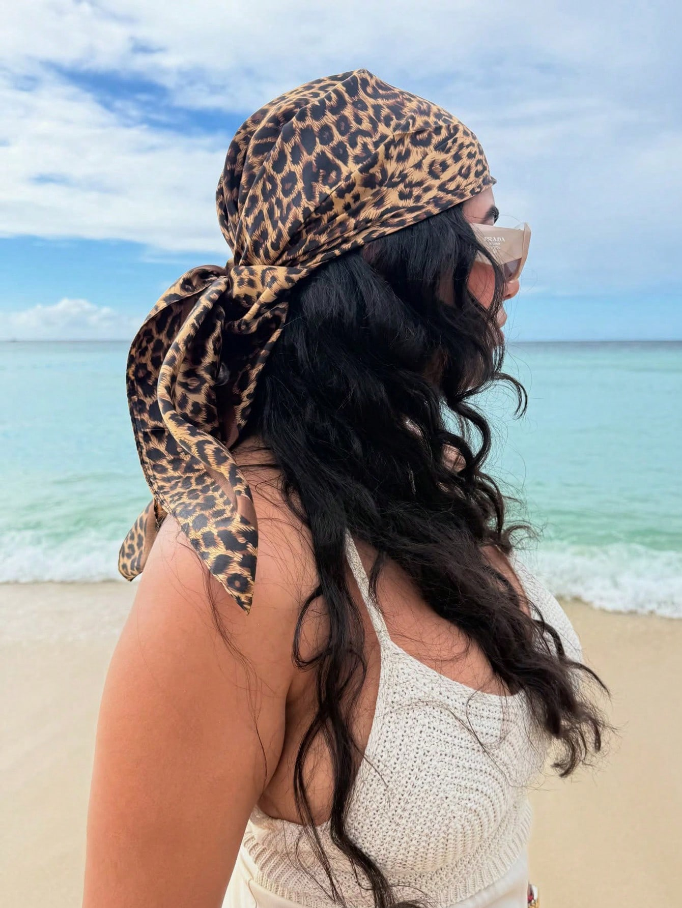 90cm Leopard Print Neckerchief - Face Scarf Mask recension och pris