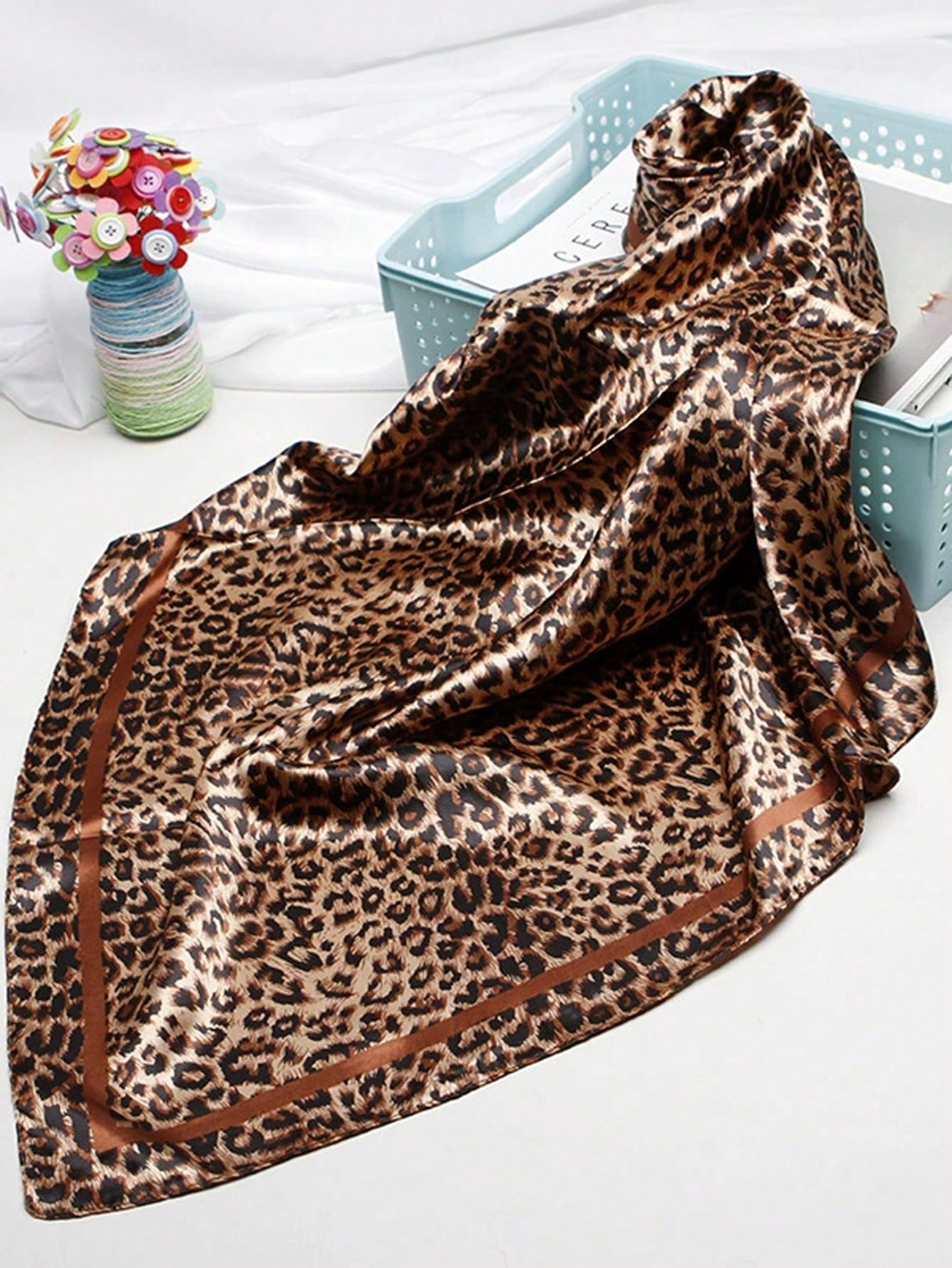 90cm Leopard Print Neckerchief - Face Scarf Mask recension och pris