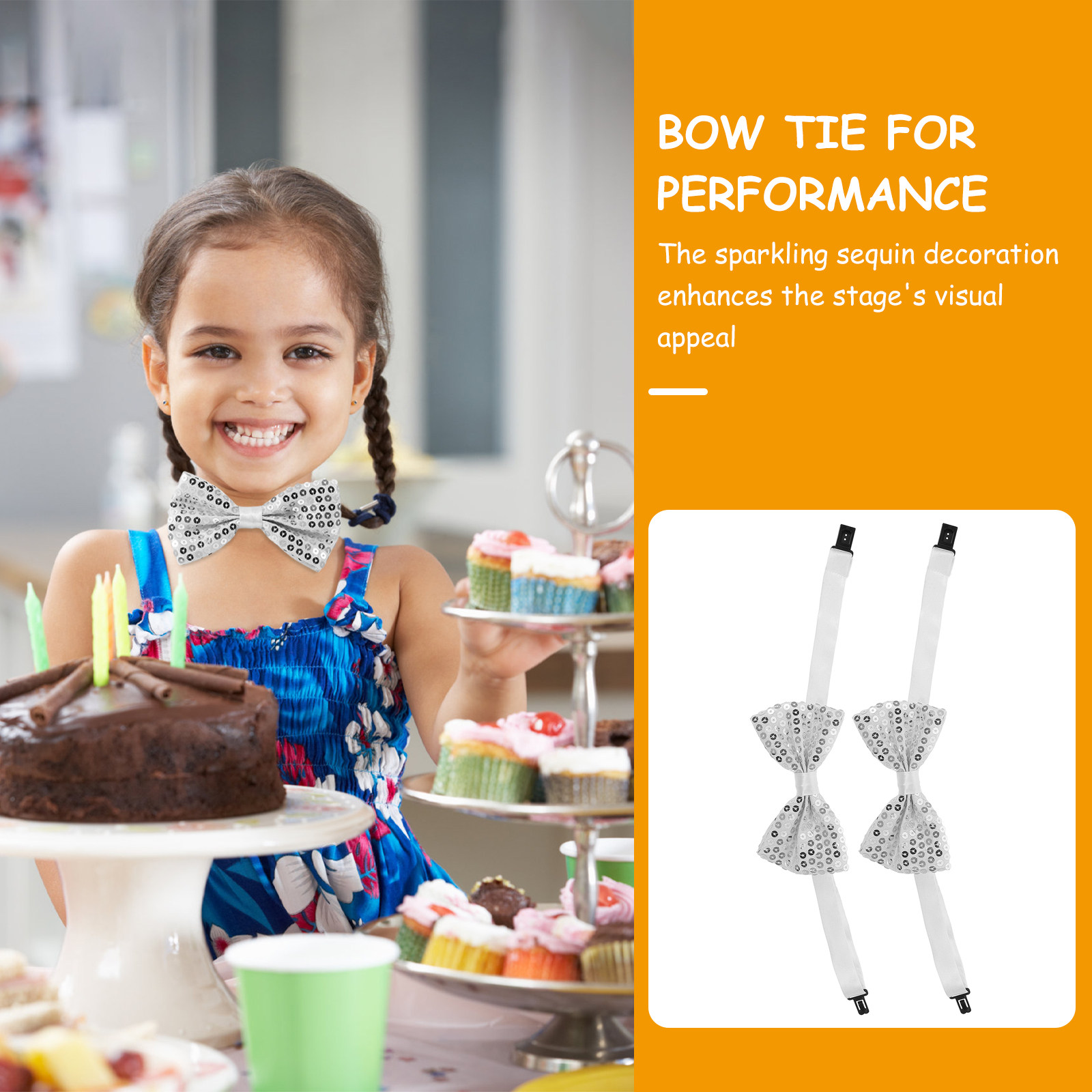 5Pcs Sequin Bow Ties for Kids  - Bow Tie Pre Tied recension och pris