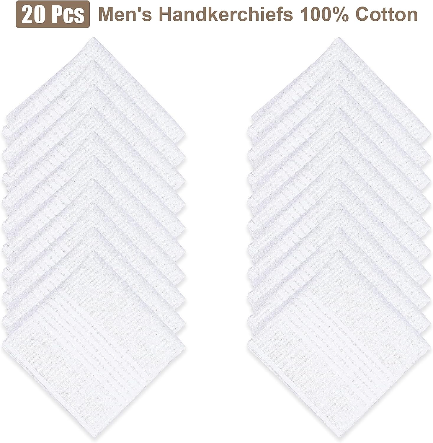 20 Pcs Cotton Handkerchiefs fo - Handkerchief Cotton Men recension och pris