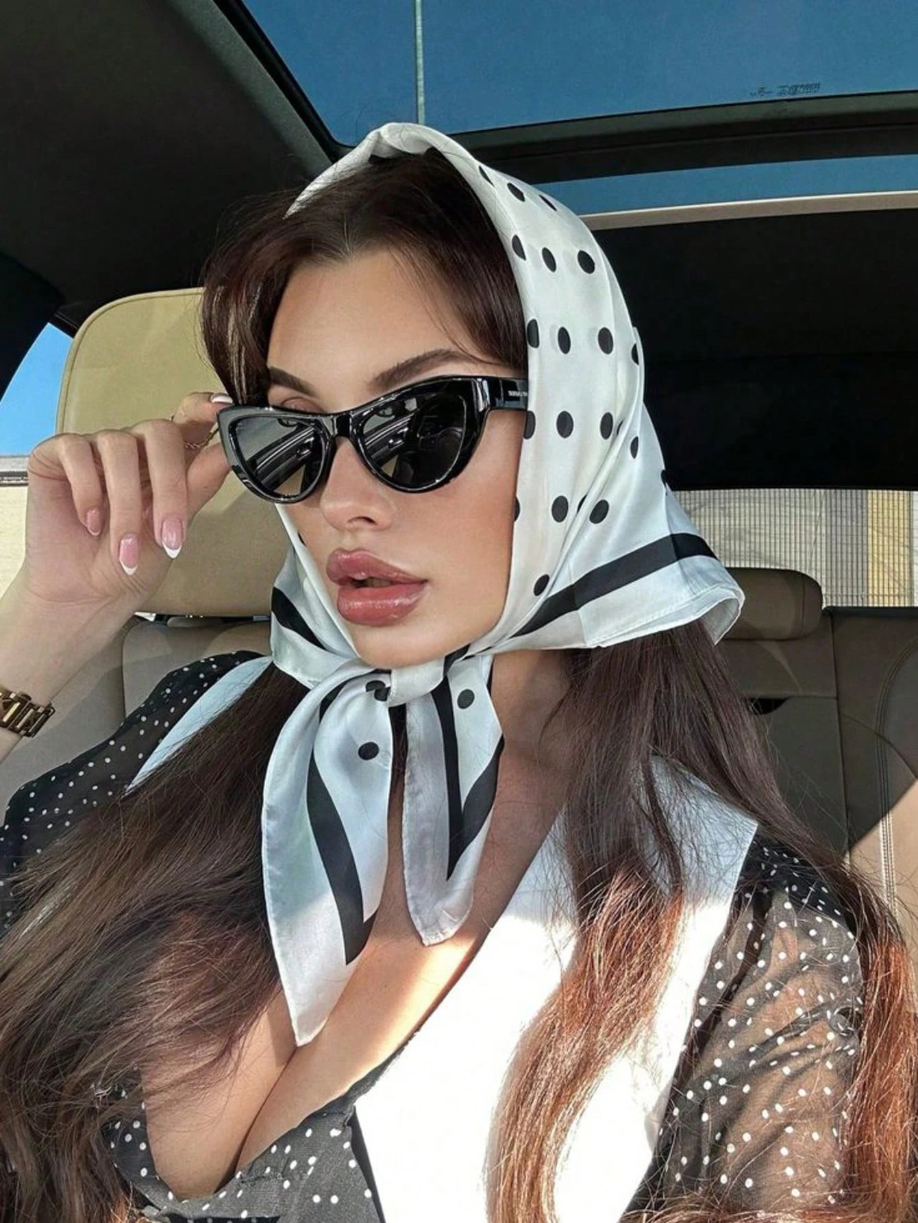Lady Hair Dot Scarf Female Sil - Silk Neck Scarf recension och pris