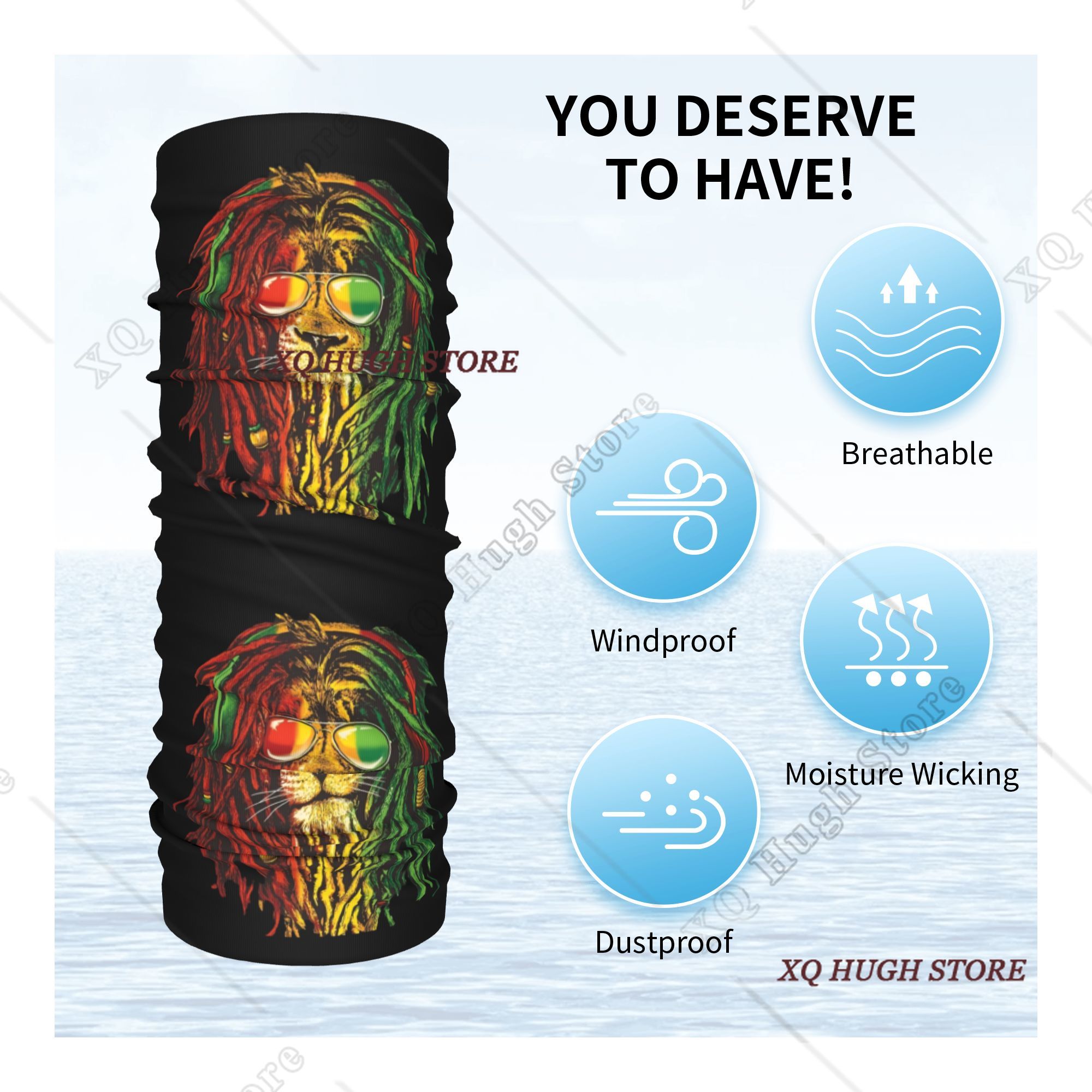 Rasta Reggae Lion Sunglass Art - Neck Warmer Tube recension och pris