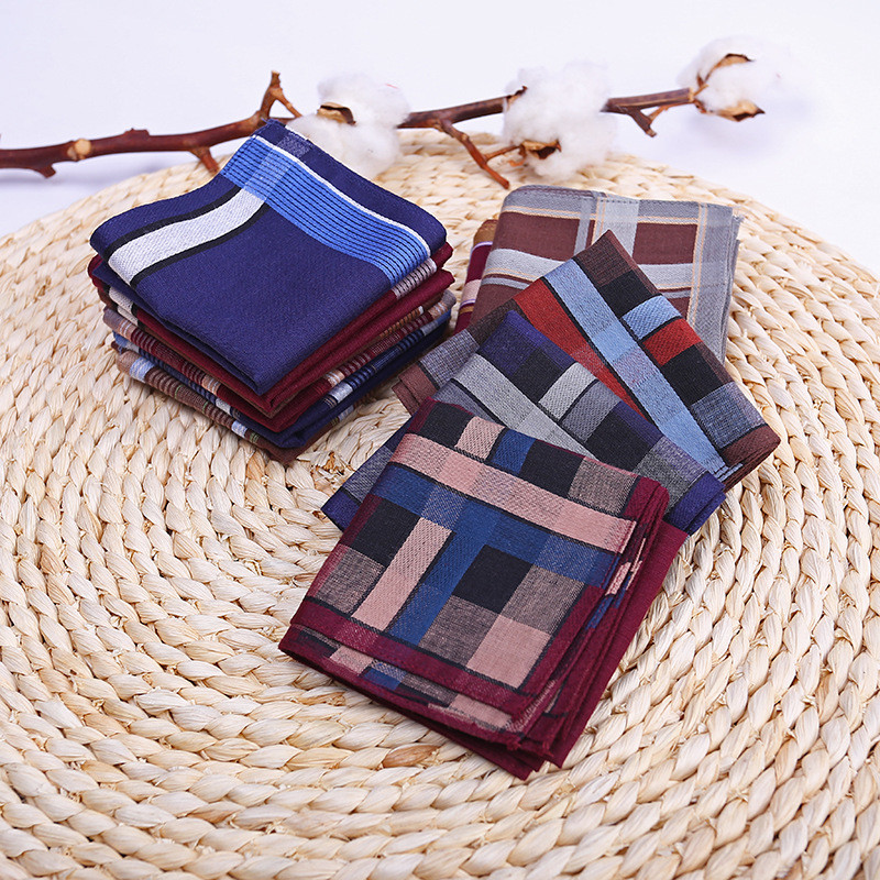 3Pcs 38x38cm Dark Color Square - Handkerchief Cotton Men recension och pris