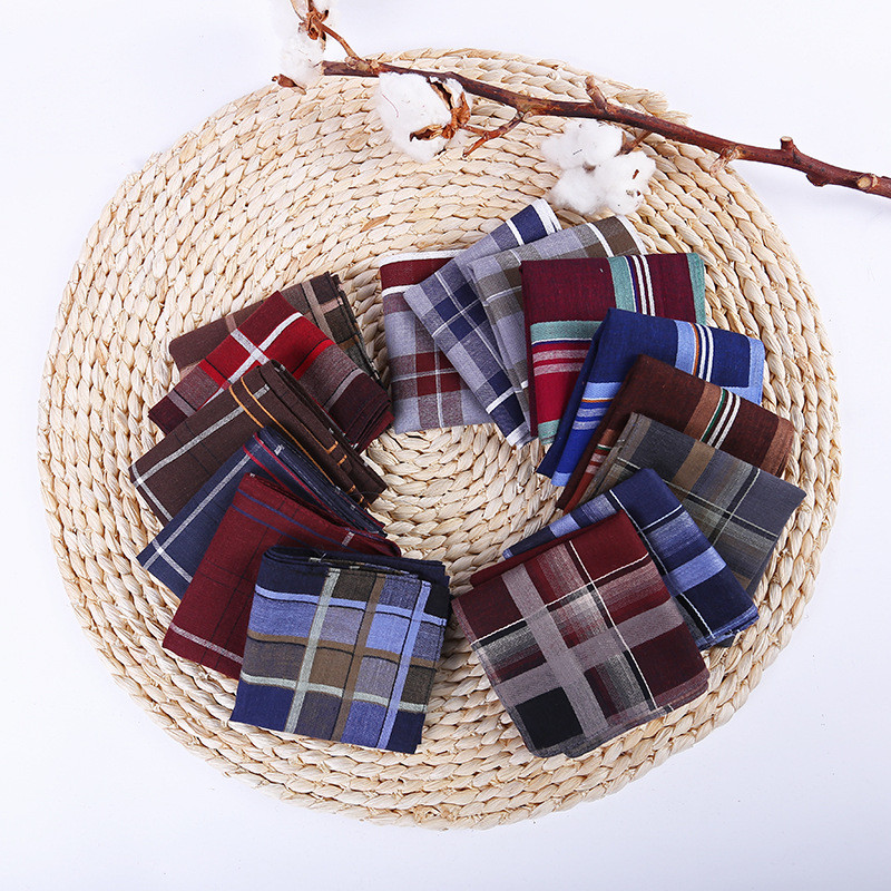 3Pcs 38x38cm Dark Color Square - Handkerchief Cotton Men recension och pris