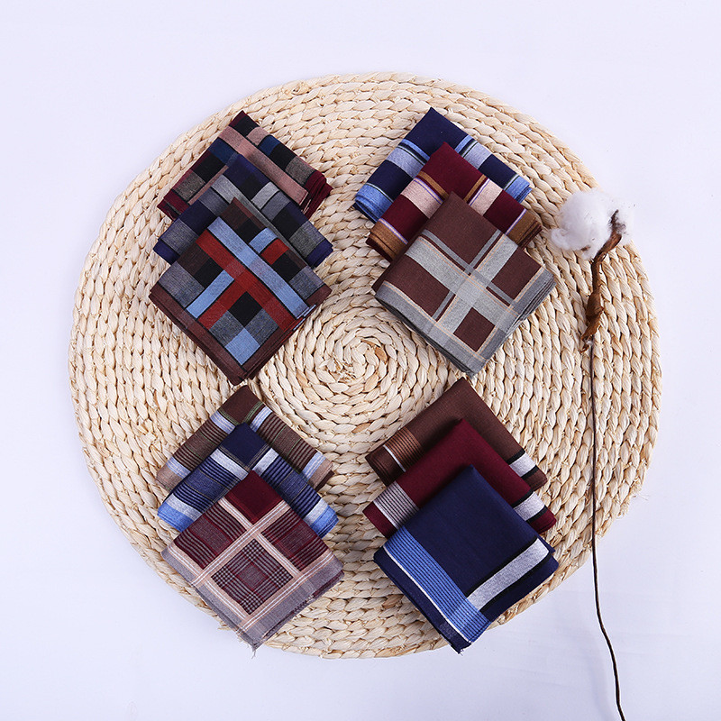 3Pcs 38x38cm Dark Color Square - Handkerchief Cotton Men recension och pris