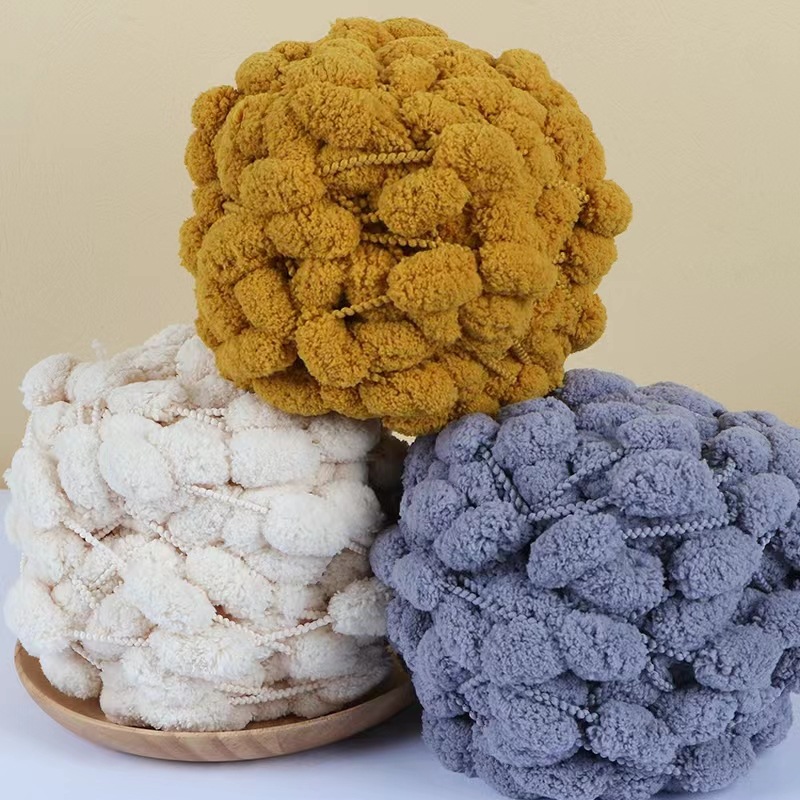 130G/Roll Pompom Yarn Mixed Co - Woven Scarf Blanket recension och pris