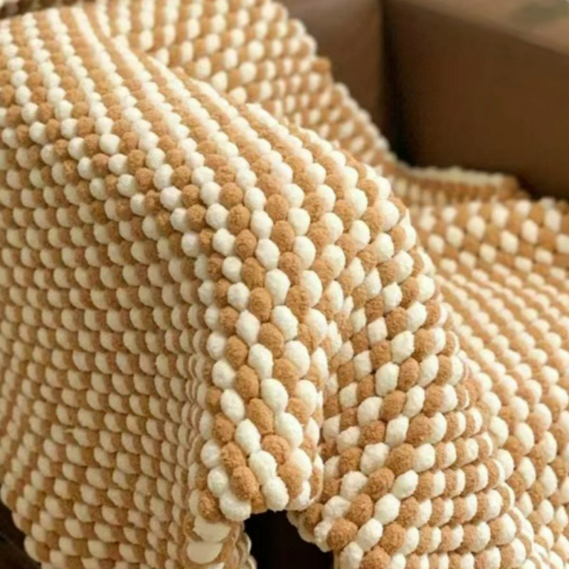 130G/Roll Pompom Yarn Mixed Co - Woven Scarf Blanket recension och pris