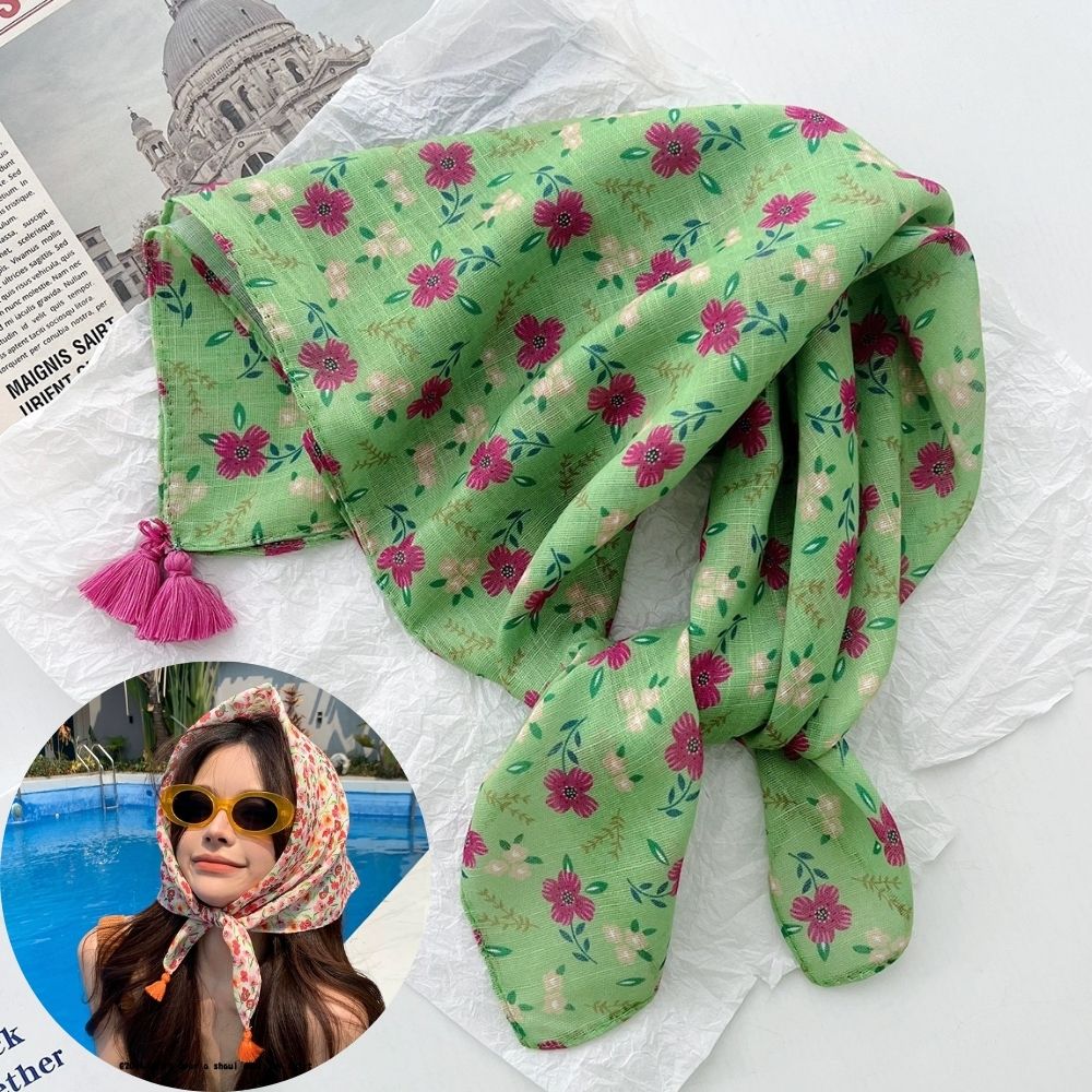 Summer Scarf Colorful Flower P - Bandana Cotton recension och pris