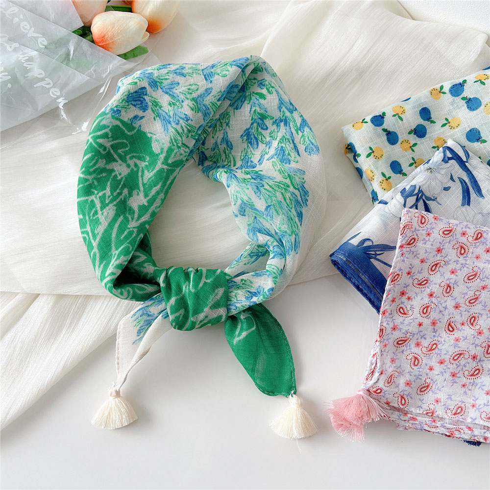 Summer Scarf Colorful Flower P - Bandana Cotton recension och pris