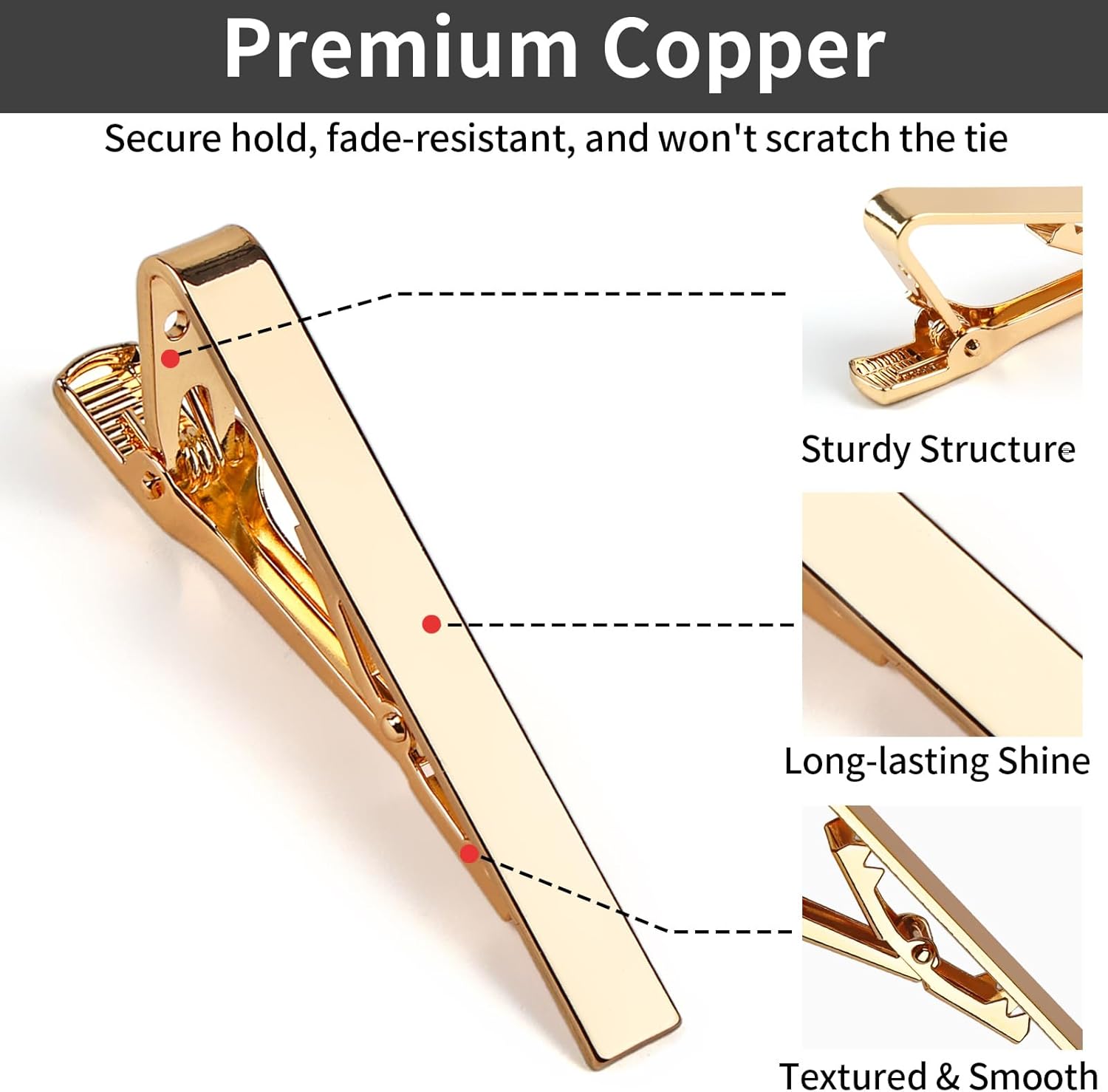 6 Tie Clips for Men, Classic S - Tie Bar Set Gift recension och pris
