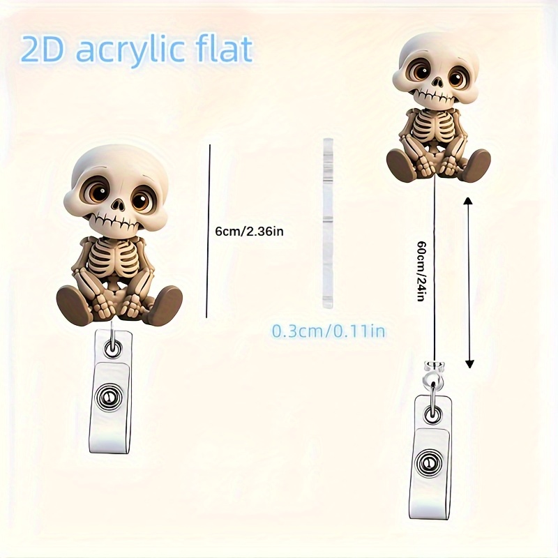 2D Flat, Acrylic Dazed Skull H - Lanyard Badge Holder recension och pris